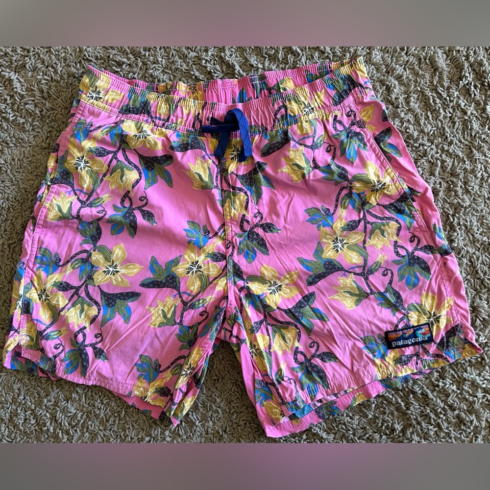 Patagonia Pink Floral Athletic Shorts